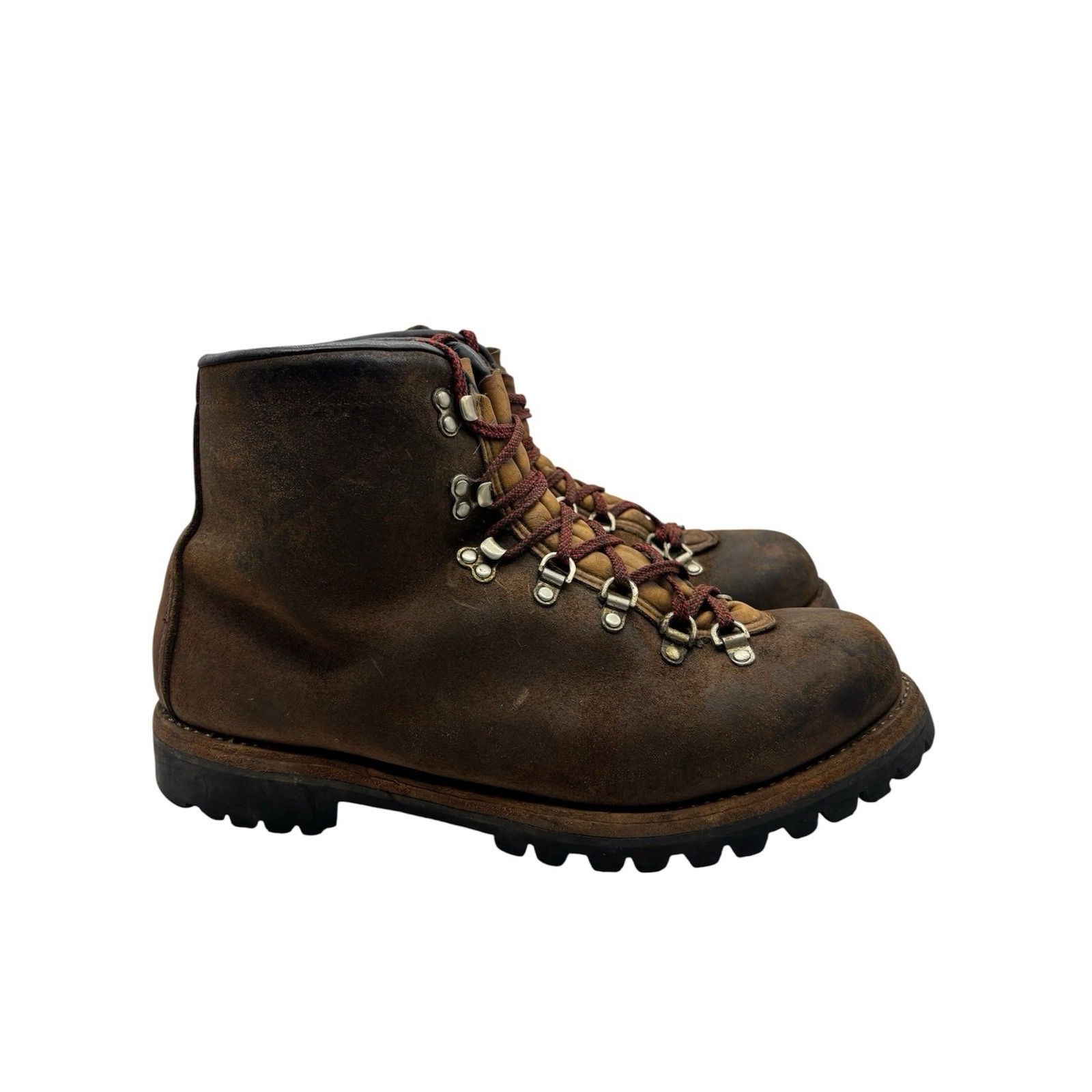 Sport Heavy Duty Mountaineering Hiking Leather Boots Mens Sz 13 M Vibram Soles